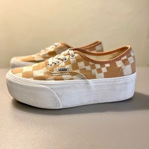Vans Authentic Platform Checkerboard Lace Women Fashionable Shoes Size 5